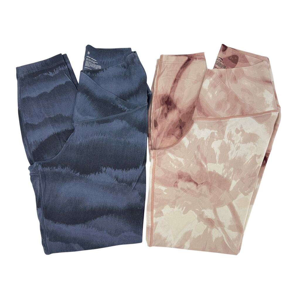 Lot of 2 Soma WKND 24/7 Crop Leggings Size Small Blue Pink